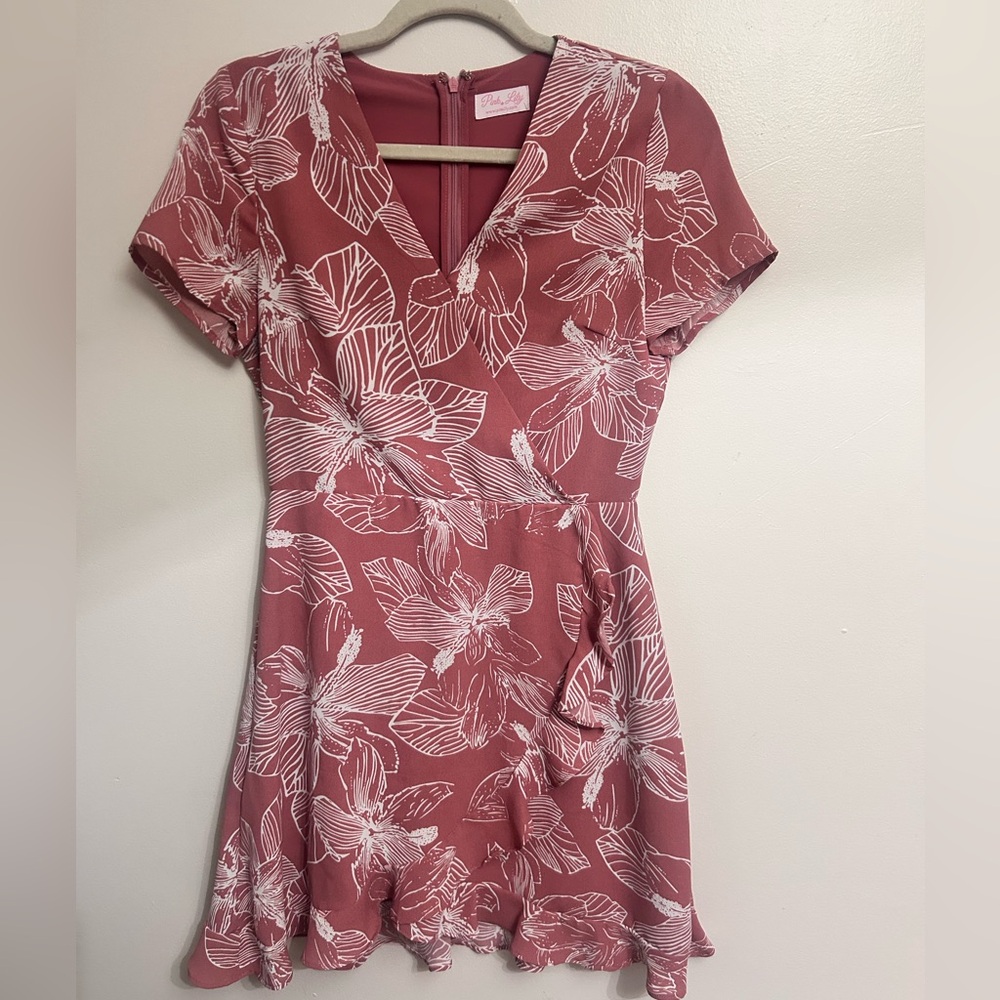 Pink Lily Mauve Floral Mini Dress